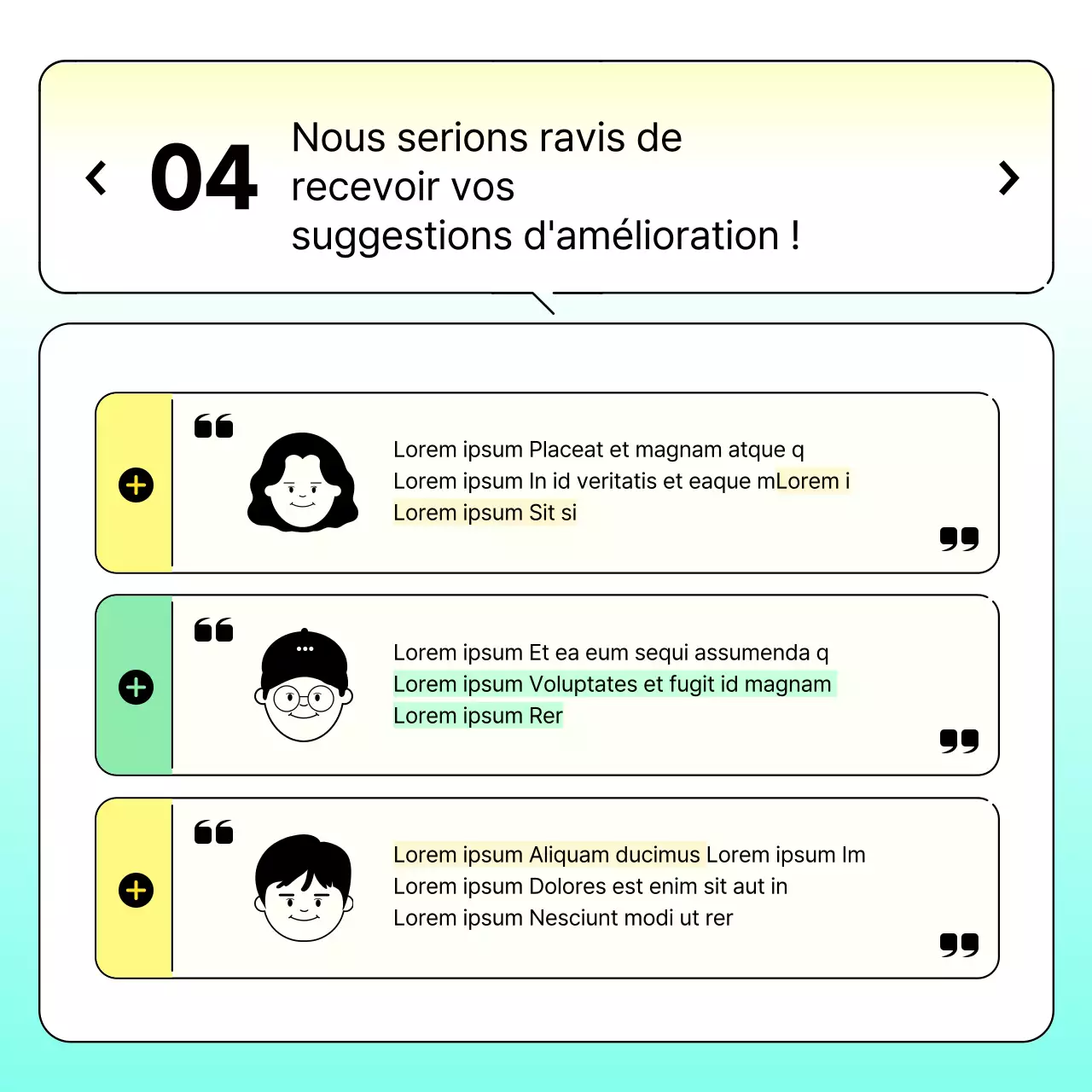 Gradient jaune et bleu clair pour des résultats d'enquête clairs