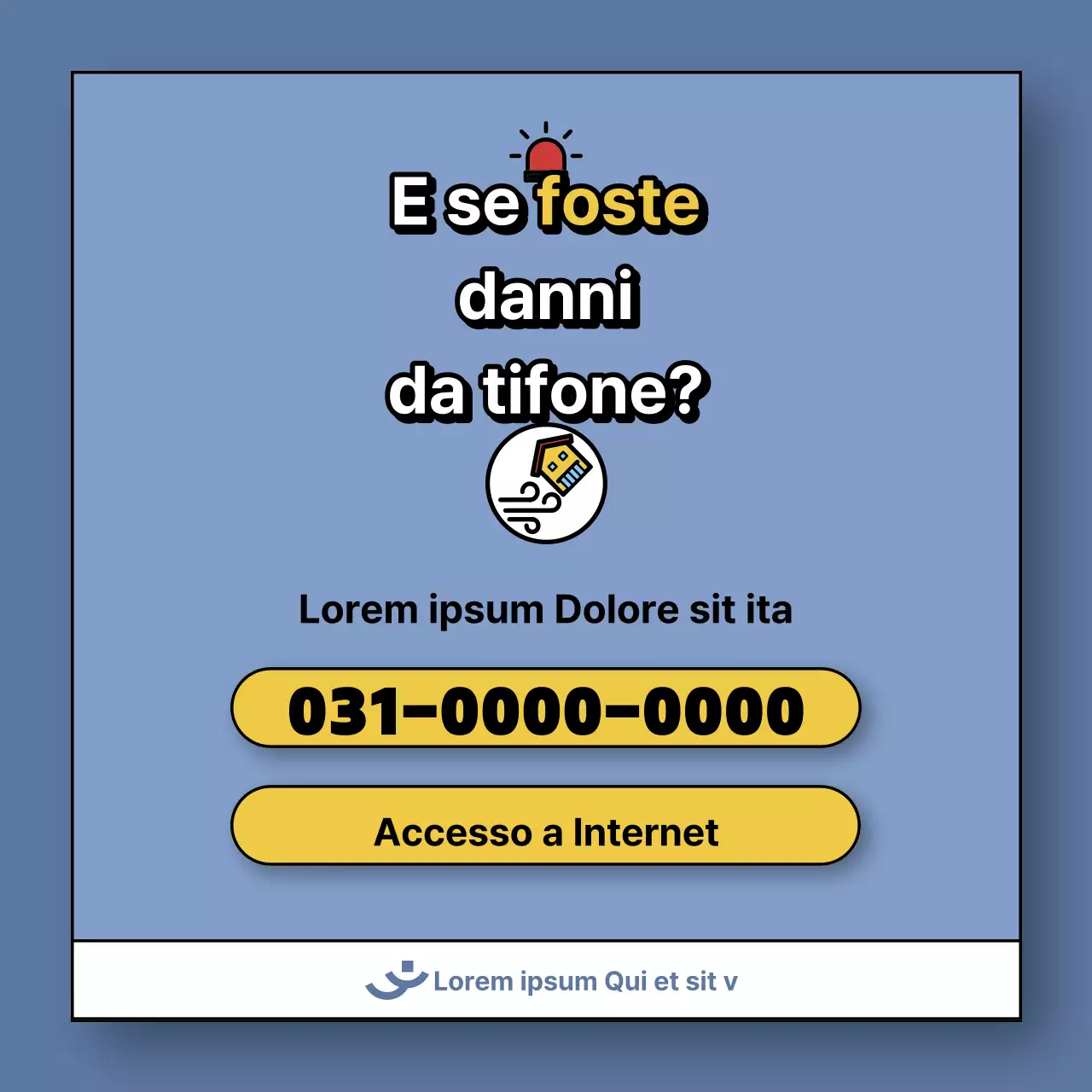 Un post su come affrontare i danni da tifone in blu e giallo