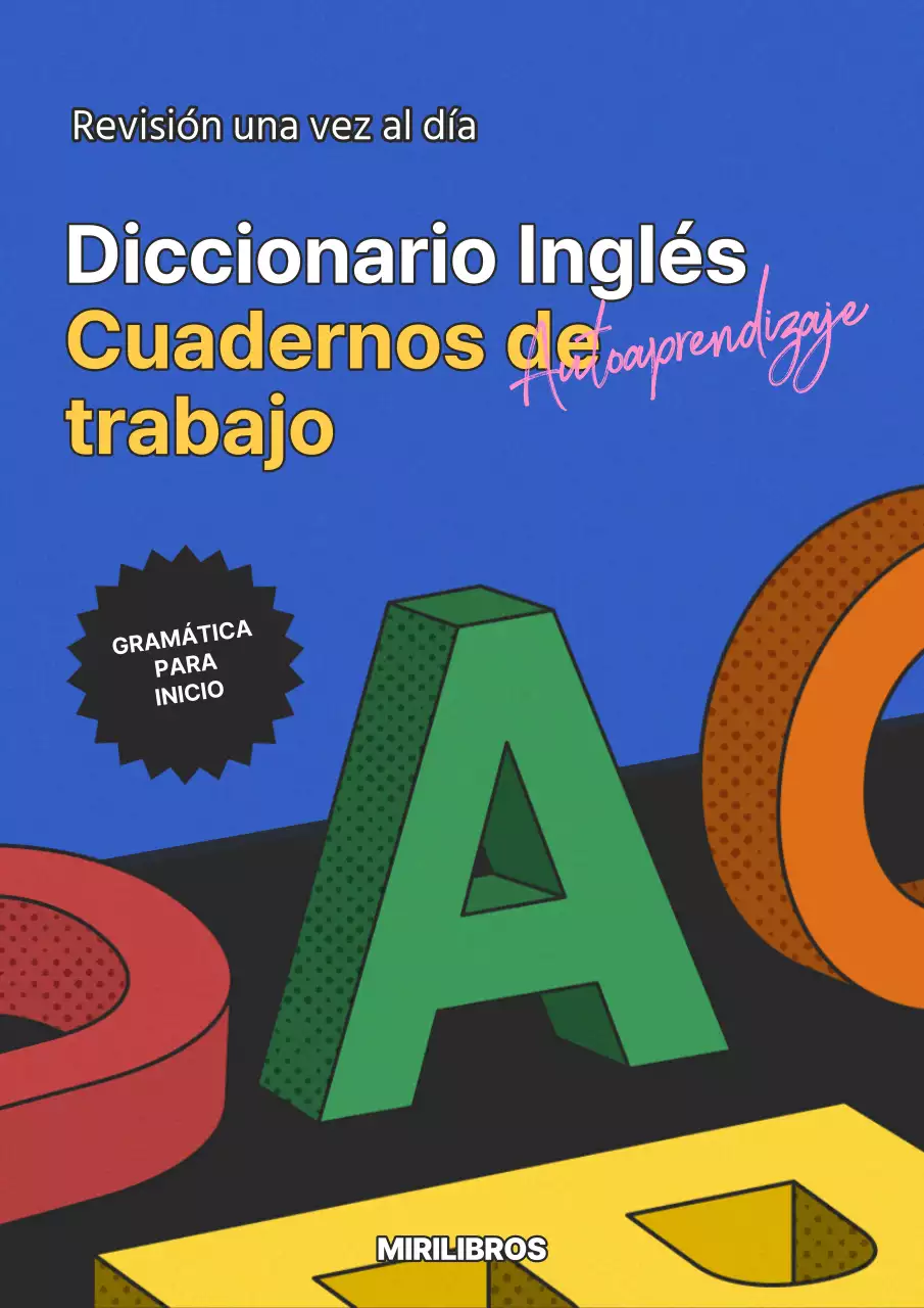 Portada azul y retro de libro de gramática inglesa