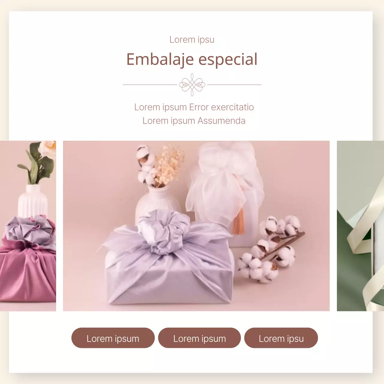 Elegante anuncio de regalo de boda sobre fondo marfil