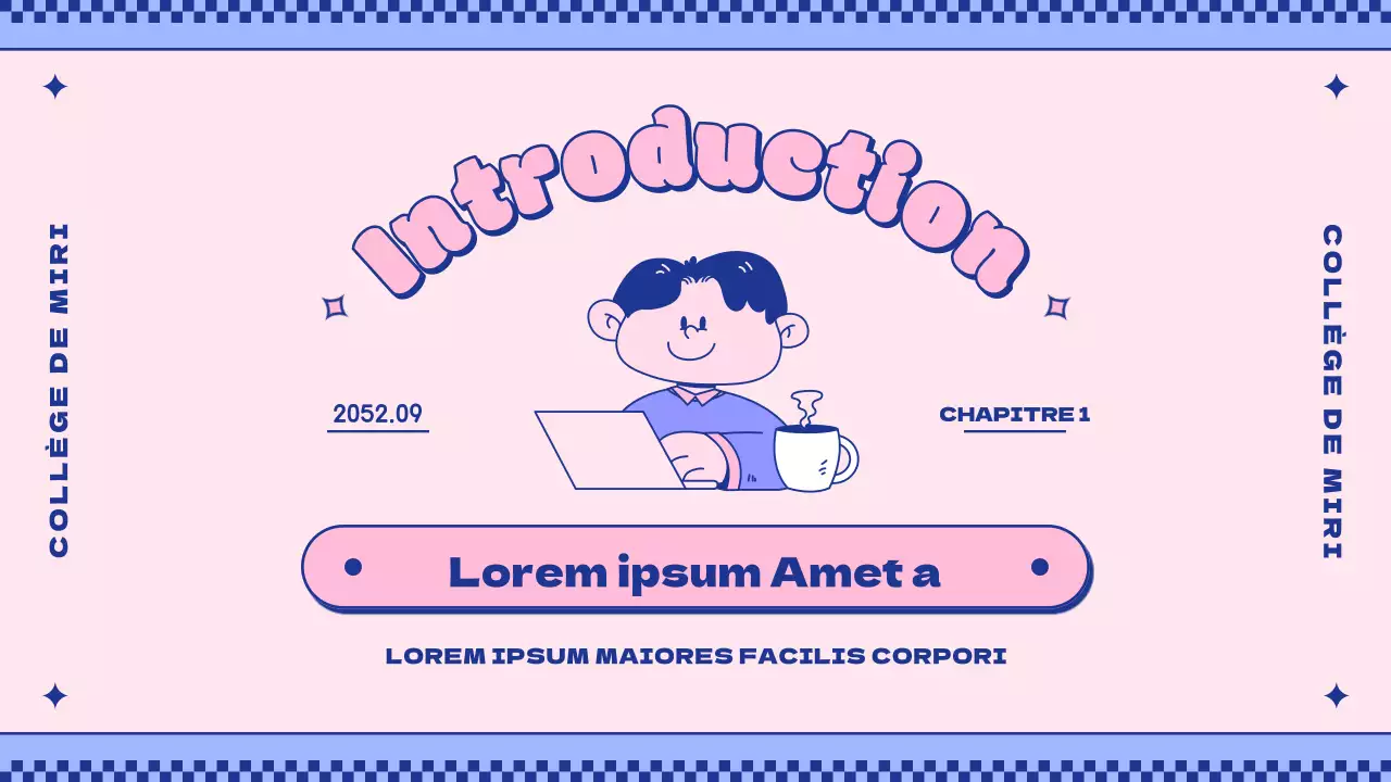 Introduire le concept de mignons personnages roses et violets