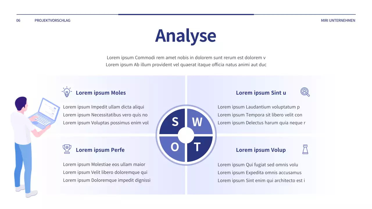 Ein einfacher Projektvorschlag in Blau