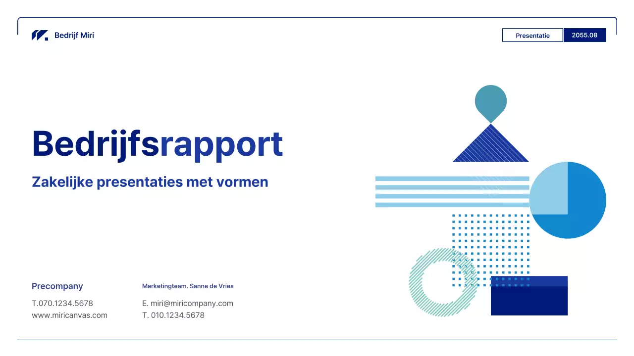 Geometrische zakelijke rapporten in blauw