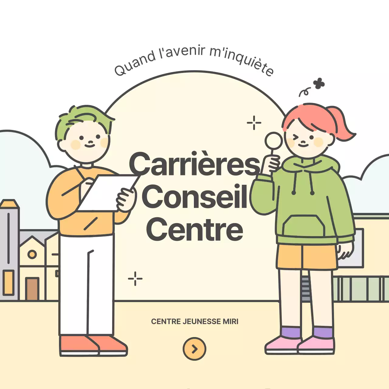 Promouvoir un joli centre d'orientation professionnelle jaune et chartreuse