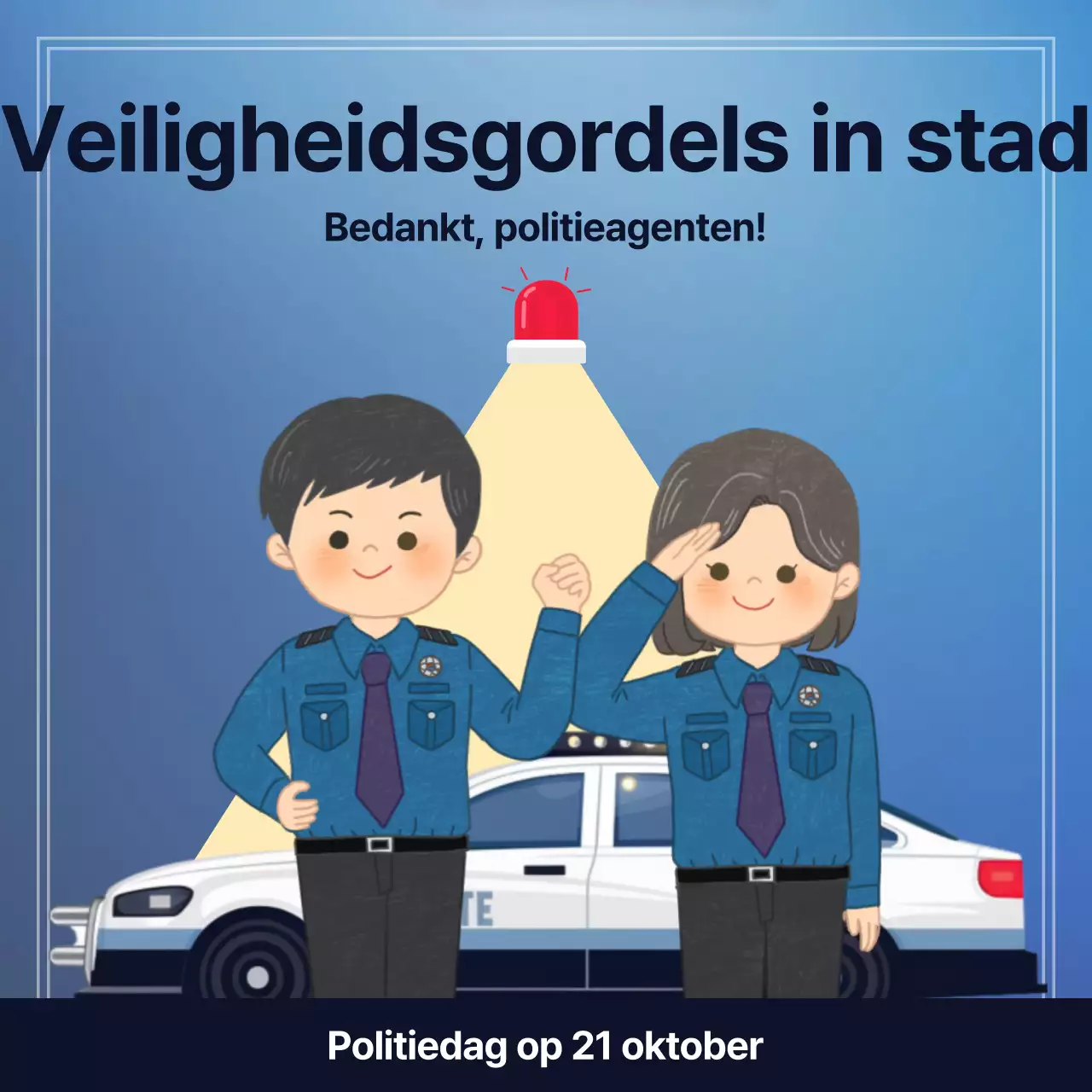 Een eenvoudige blauwe politiedag promoten