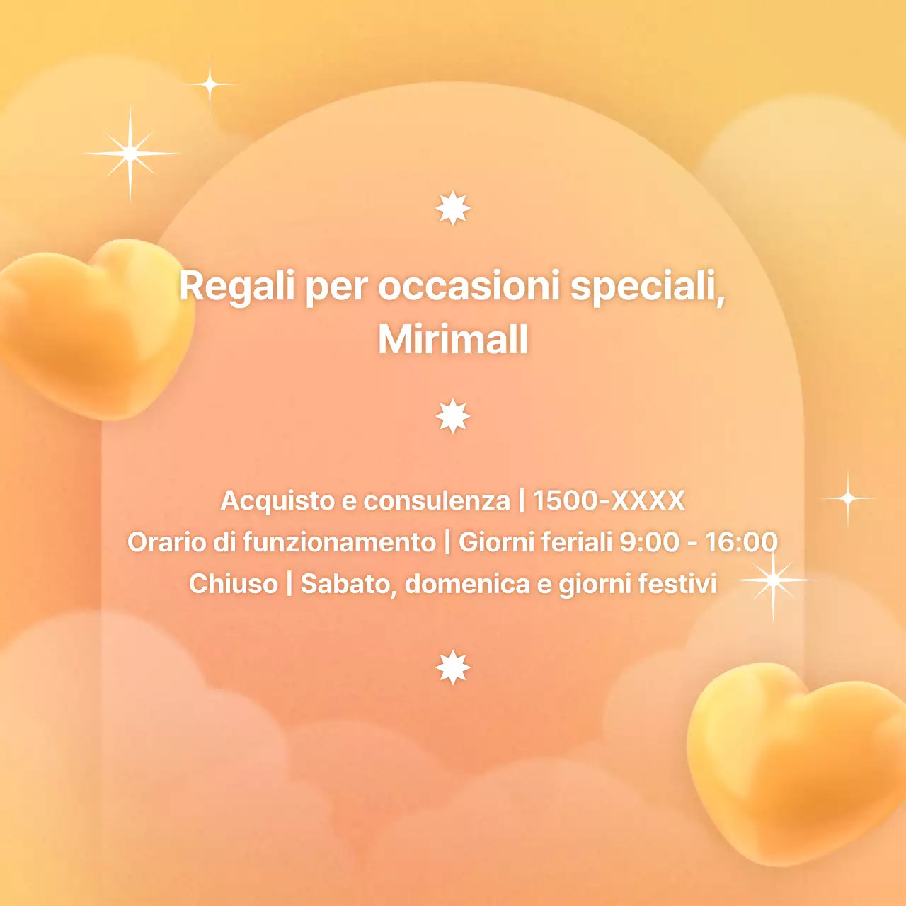 Evento di promozione del regalo emozionale con sfumature arancioni