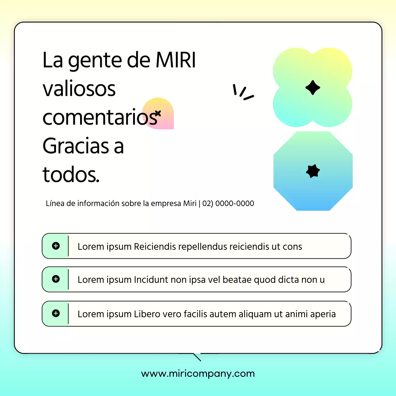 Gradiente amarillo y azul claro para unos resultados de encuesta limpios