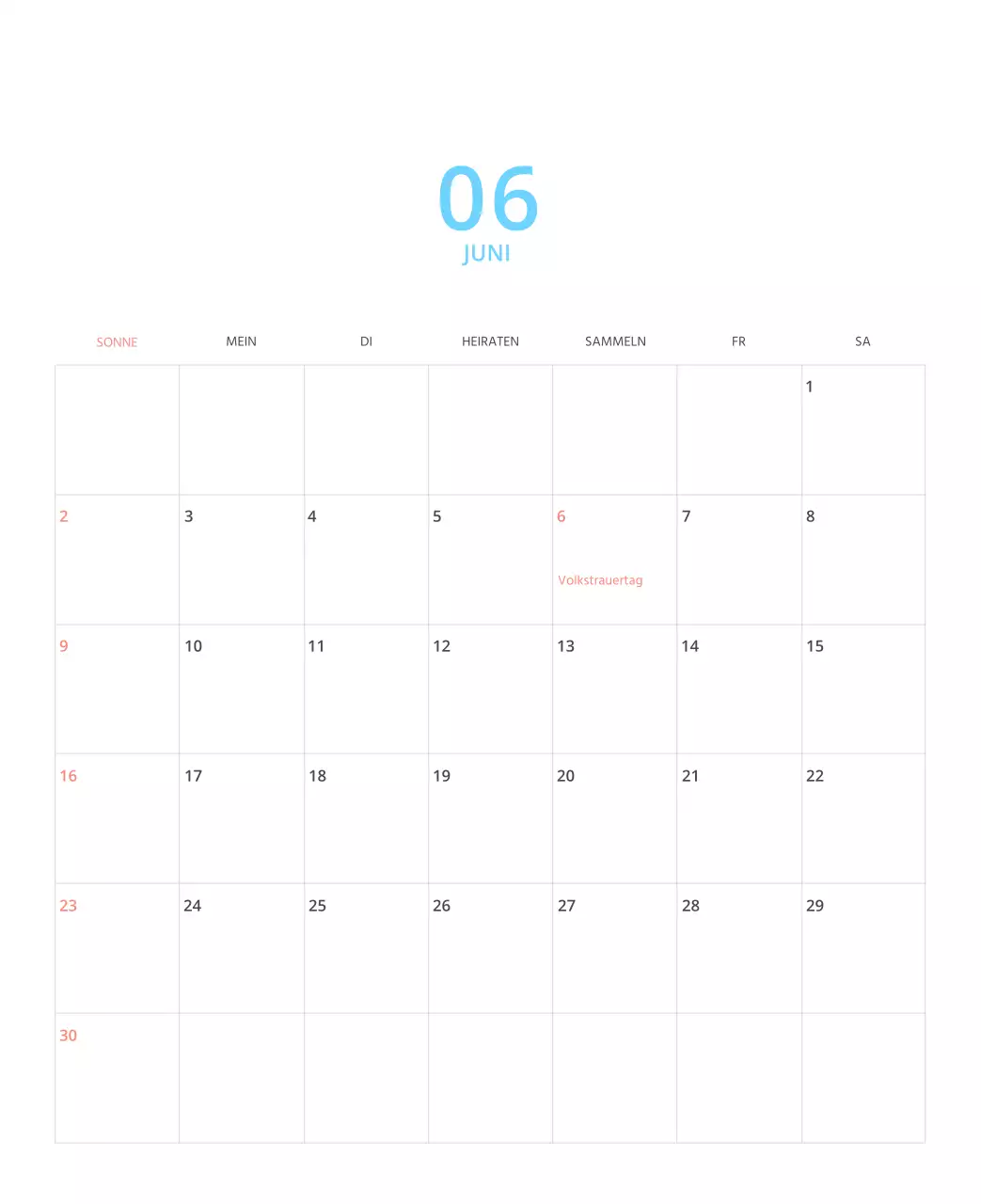 Mehrfarbiger Bildkalender