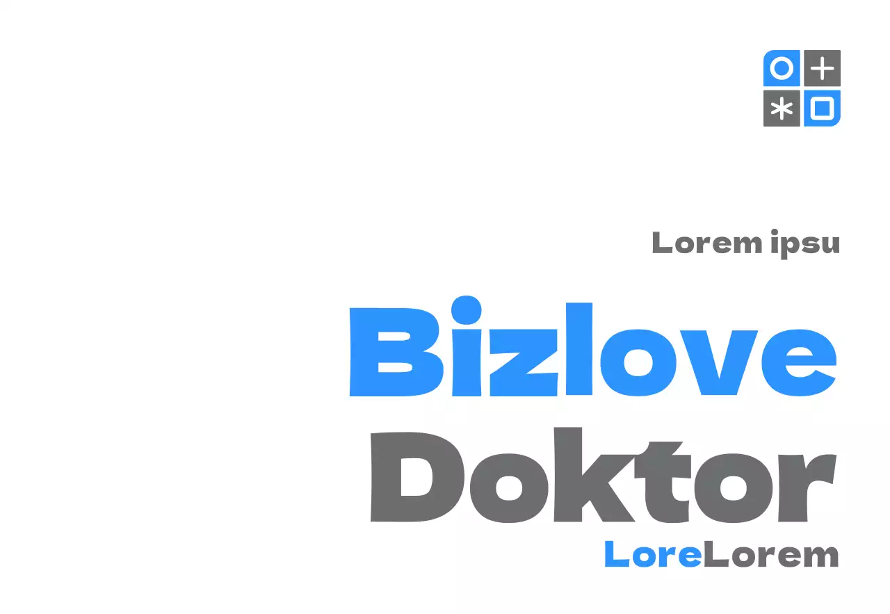 Werbeartikel in schlichtem Design mit blauem und grauem Logo und dem Namen der Praxis.