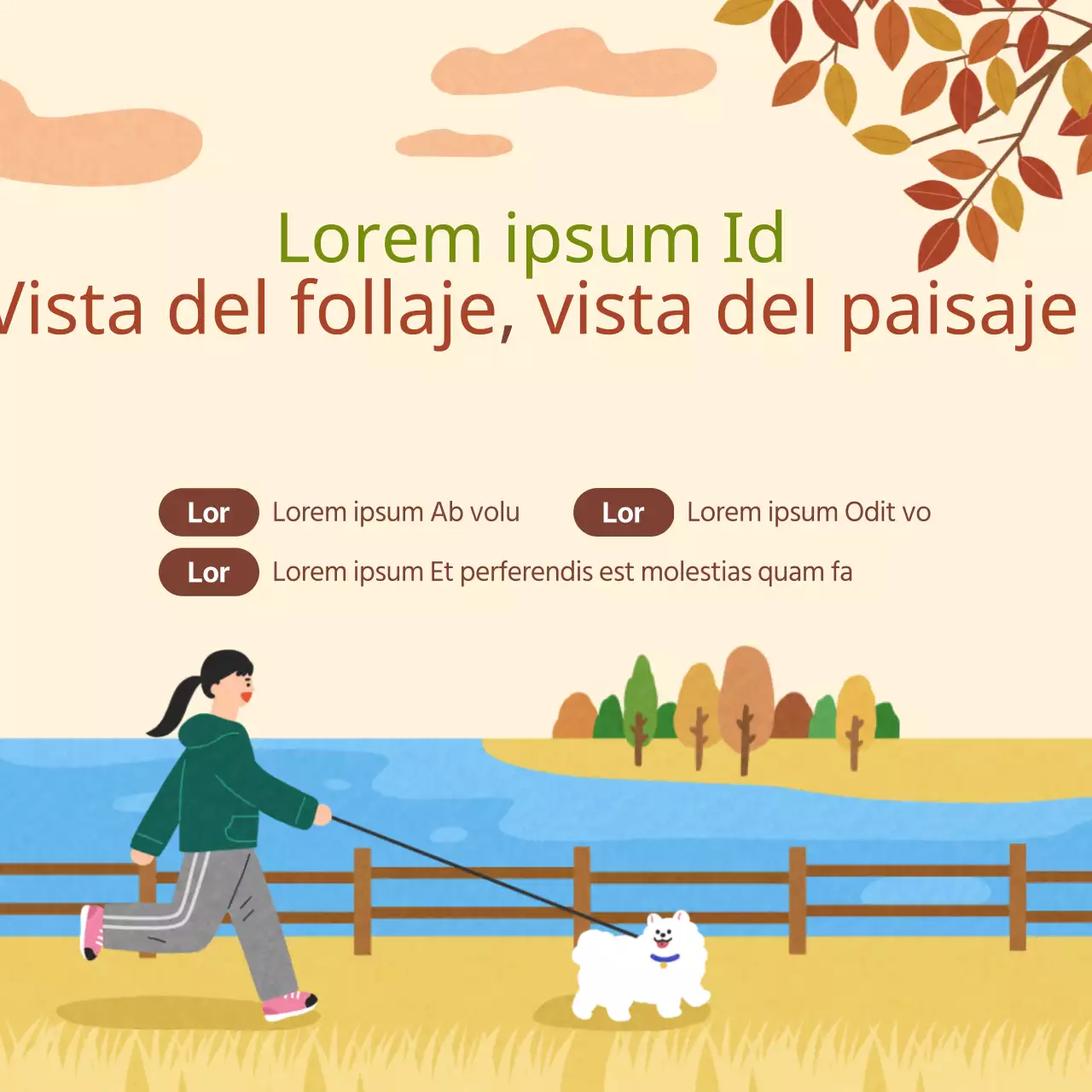 Promociona el evento con una ilustración marrón y andante