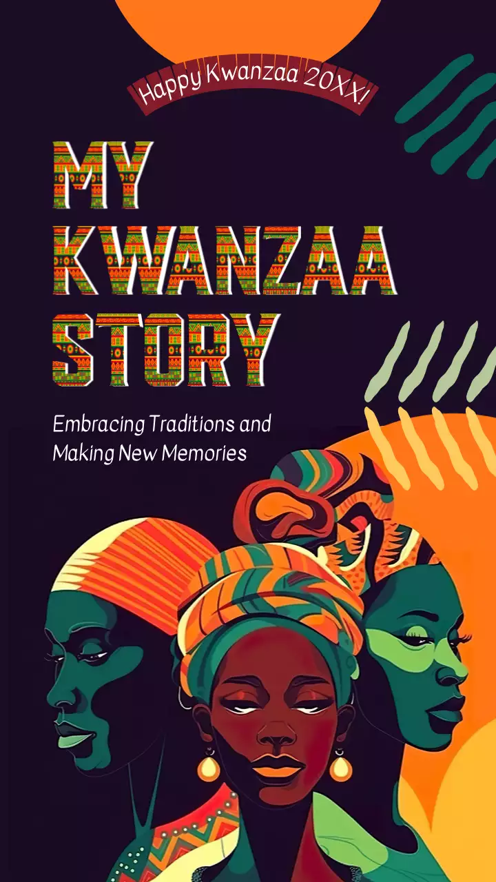 오렌지 및 그린 팝아트 콴자 축하 광고