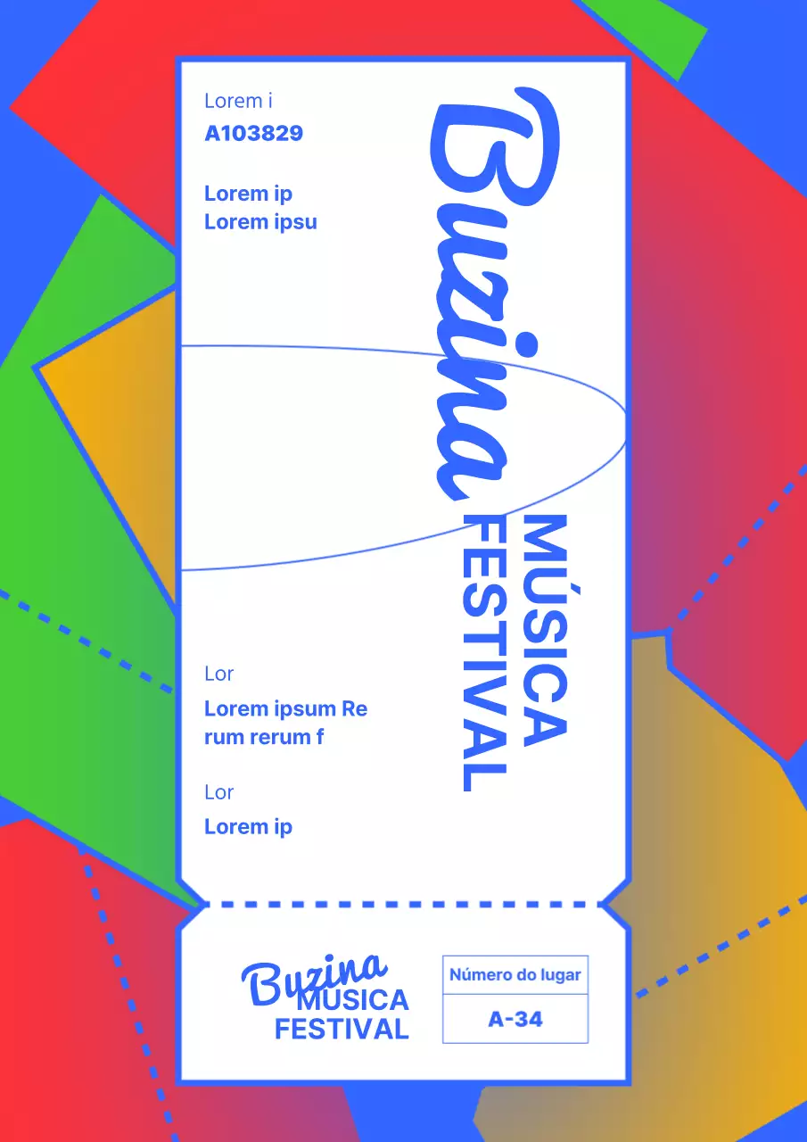 Promover os festivais de música de verão com toques de azul e arco-íris