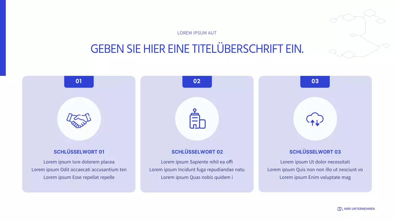 Weiß und Blau für einen klaren Business-Look