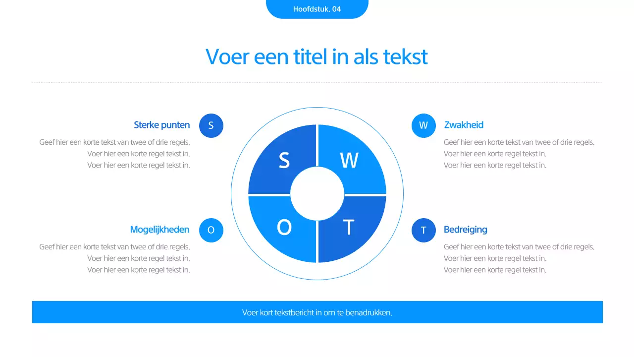 Een eenvoudige zakelijke presentatie in wit en blauw