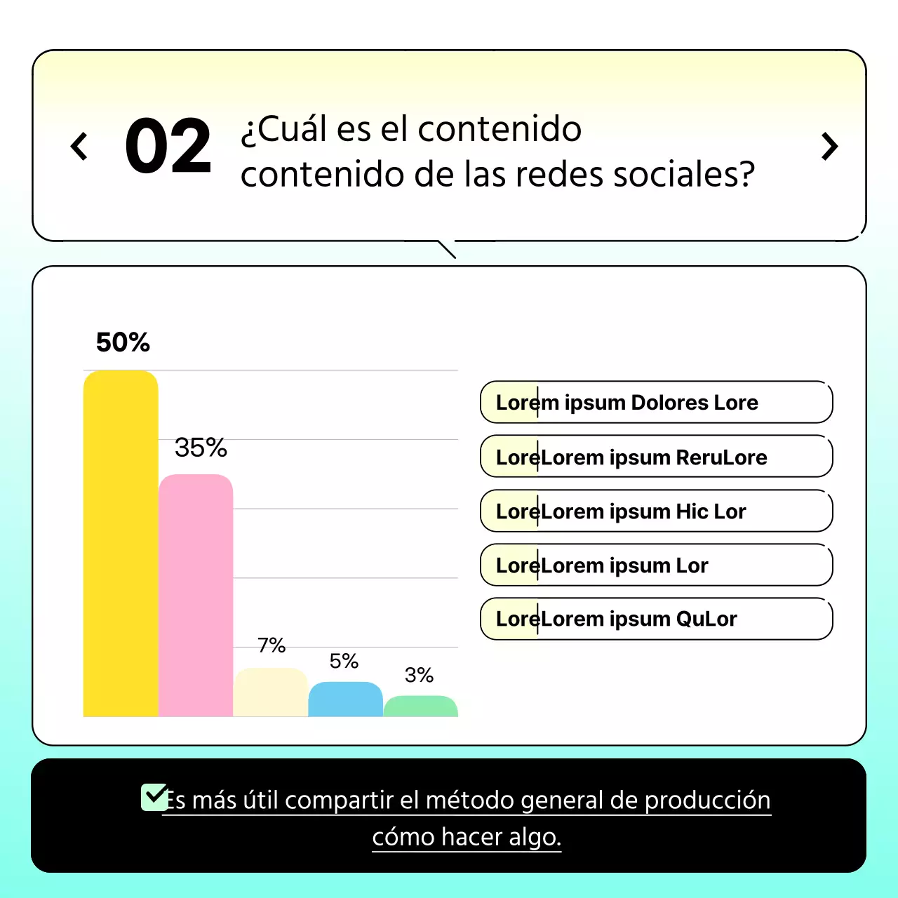 Gradiente amarillo y azul claro para unos resultados de encuesta limpios