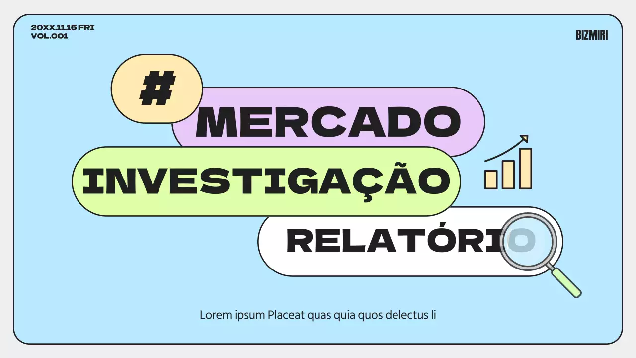Relatórios de estudos de mercado simples e com as cores do arco-íris