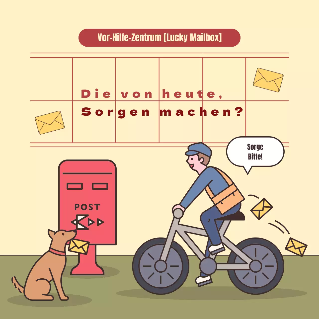 Eine einfache gelbe und khakifarbene Notrufsäule