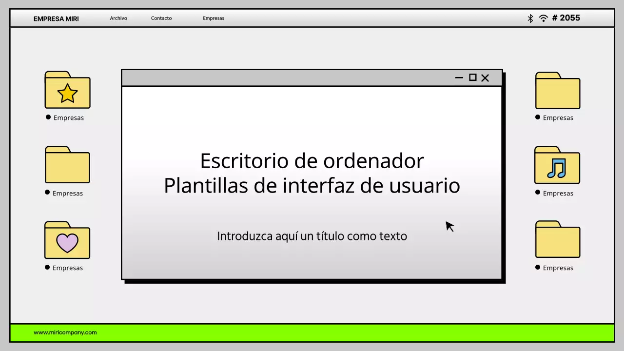 Interfaz de usuario sencilla en gris y chartreuse Perfil de la empresa