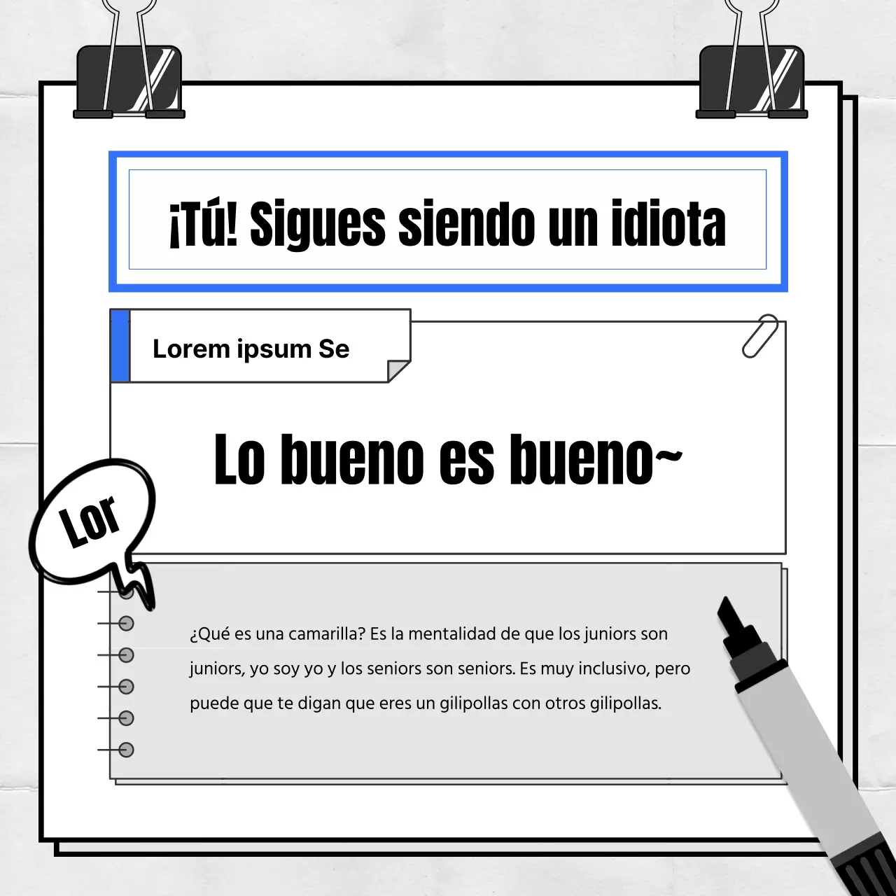 Una simple prueba de diagnóstico en blanco y azul