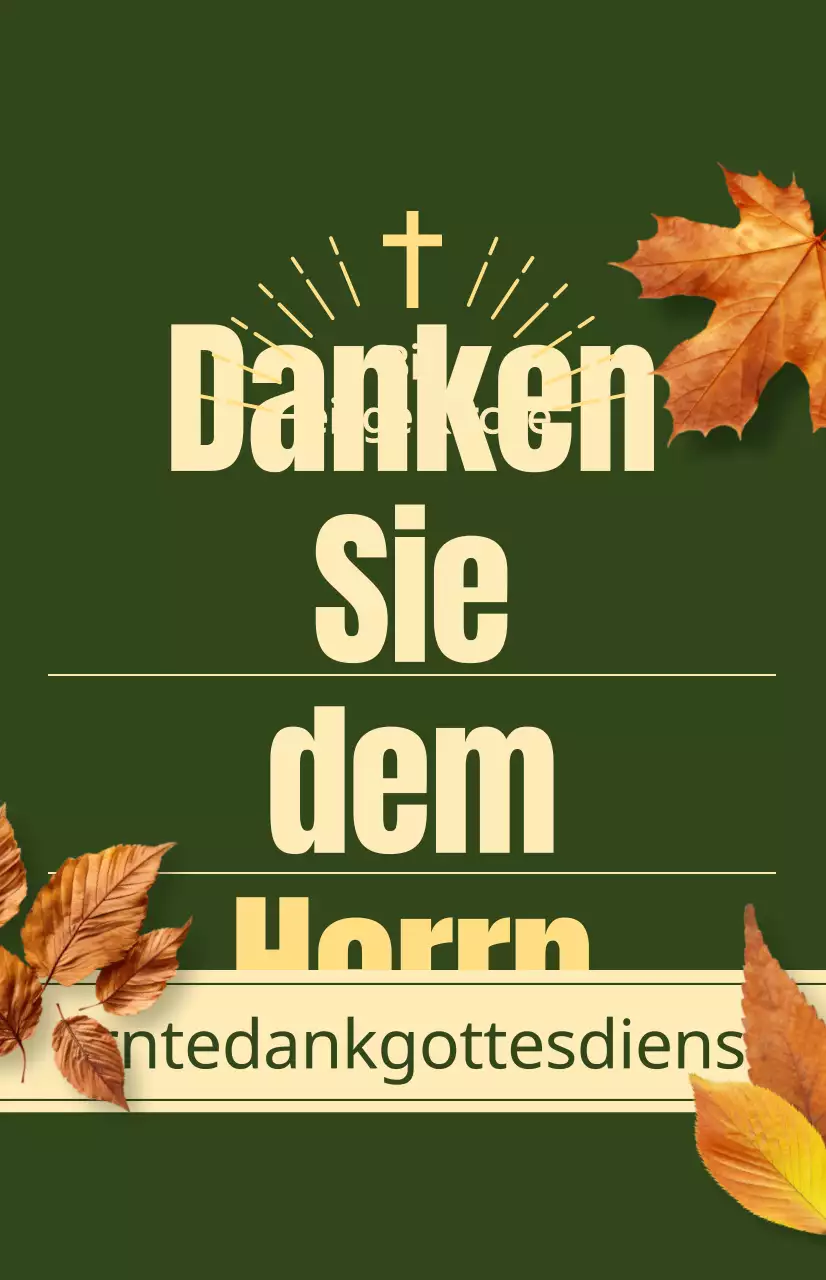 Ein kirchlicher Herbstgottesdienst mit einem Text zum Erntedankfest und einer Fotoillustration von fallenden Blättern.