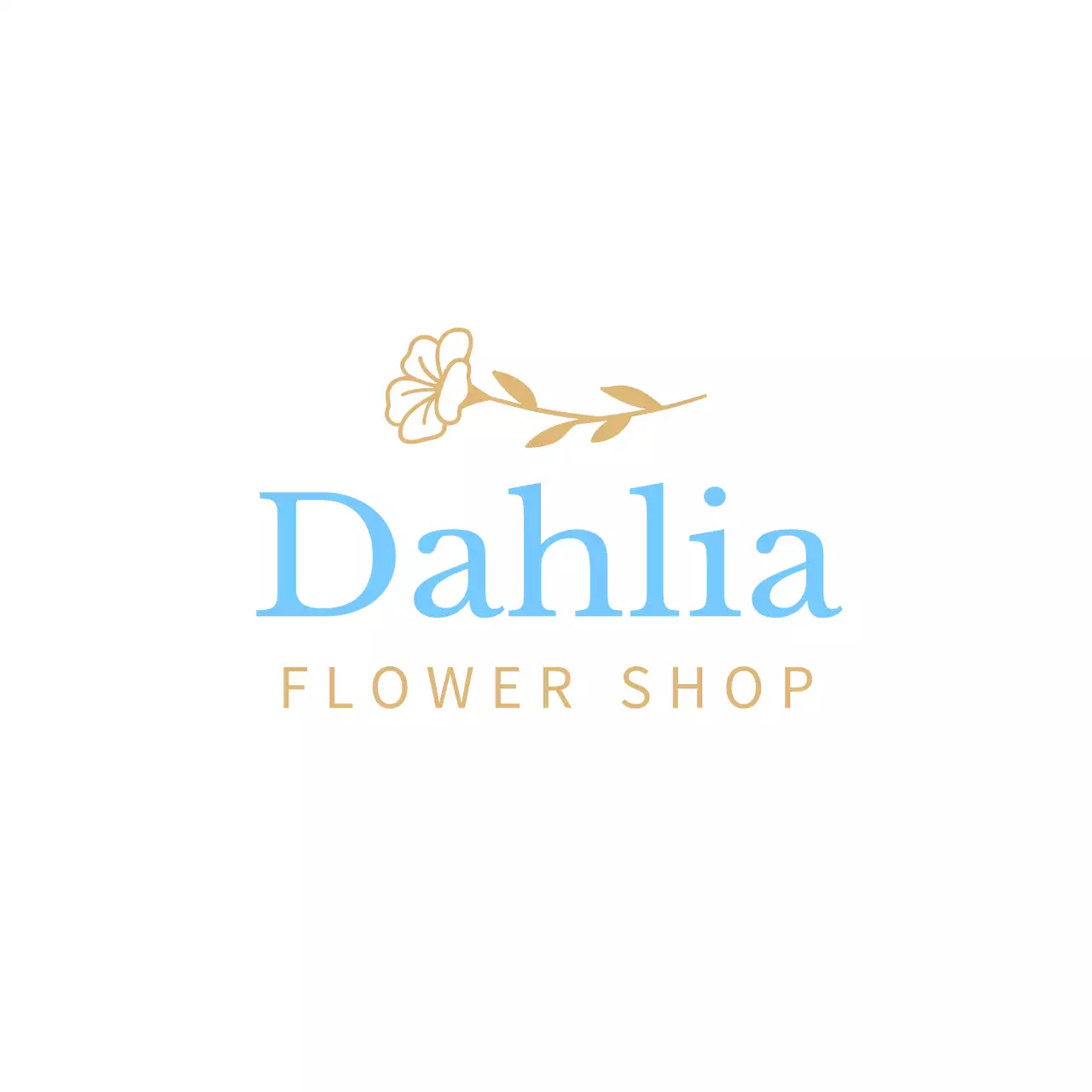 スカイブルーの花イラストが入った感性豊かなお花屋さん