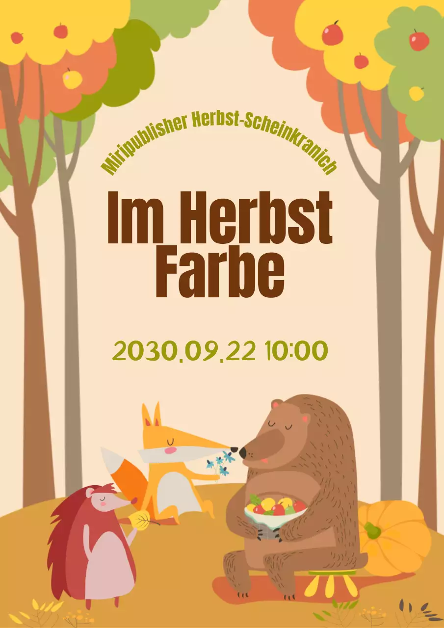 Braune, illustrierte herbstliche Schreikraniche