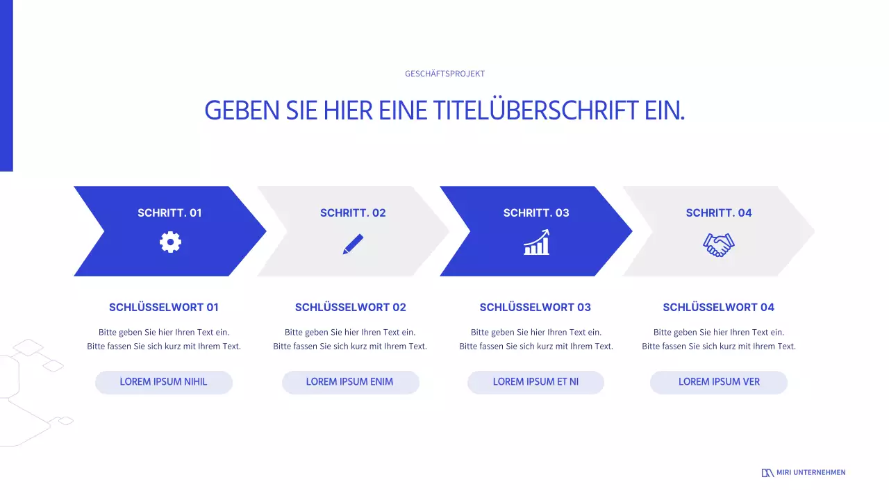 Weiß und Blau für einen klaren Business-Look