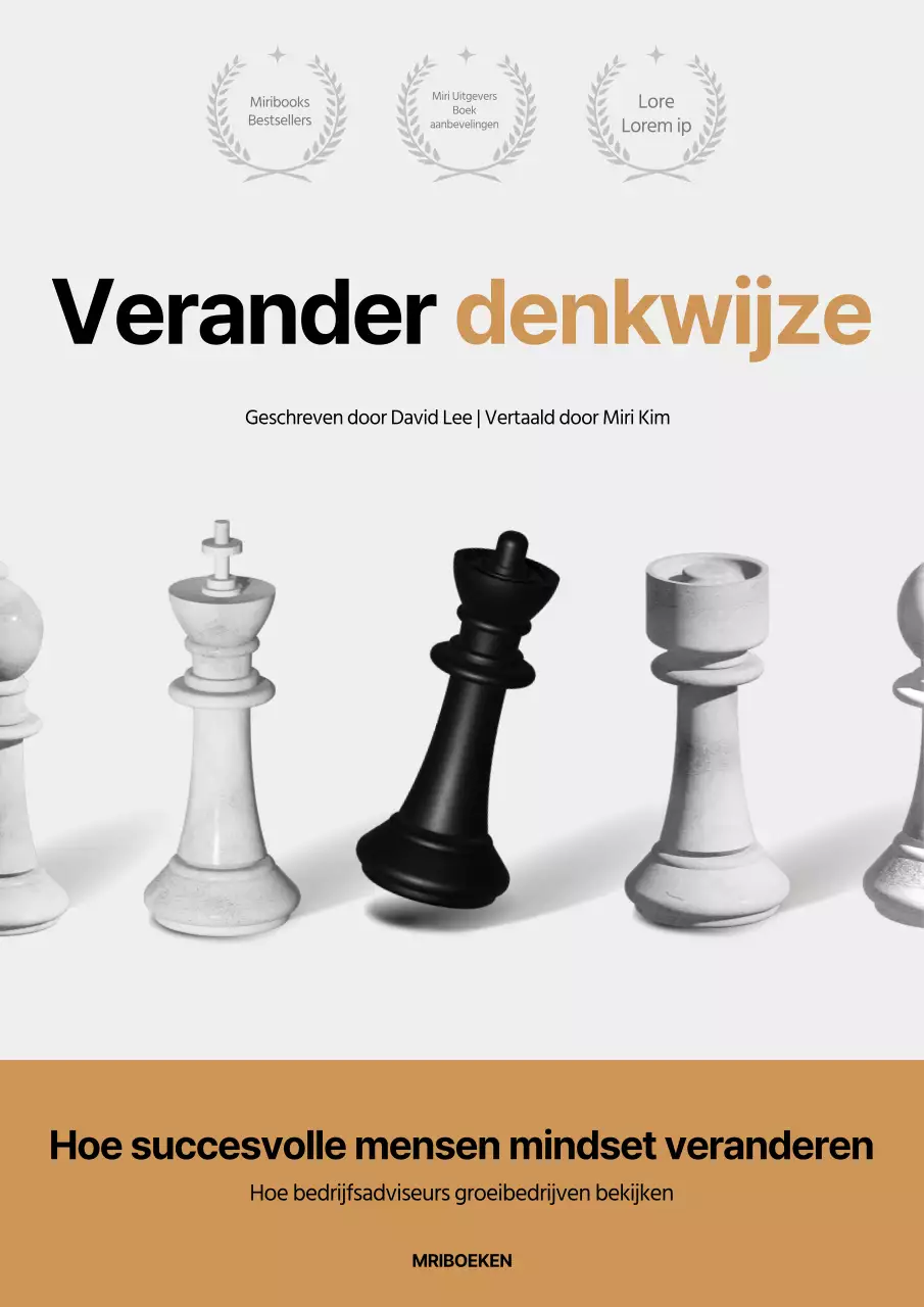 Zelfhulpboek met een modern schaakbordontwerp in monochroom goud