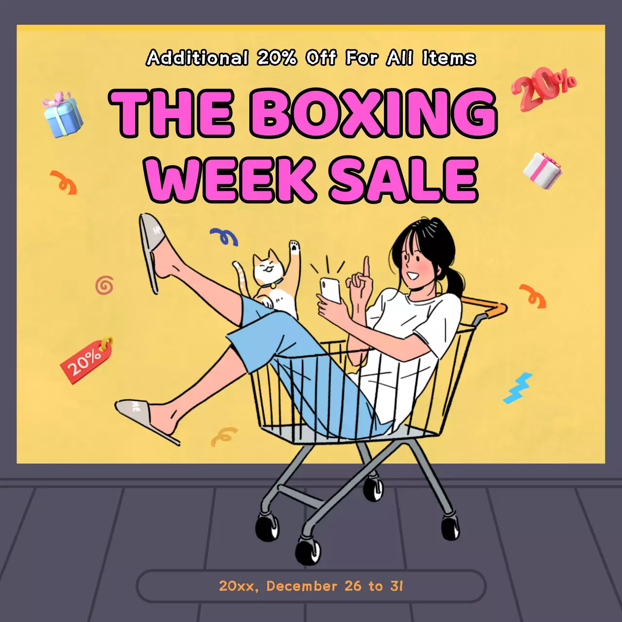 Yellow Trendy Sale Promotion Social Media Post