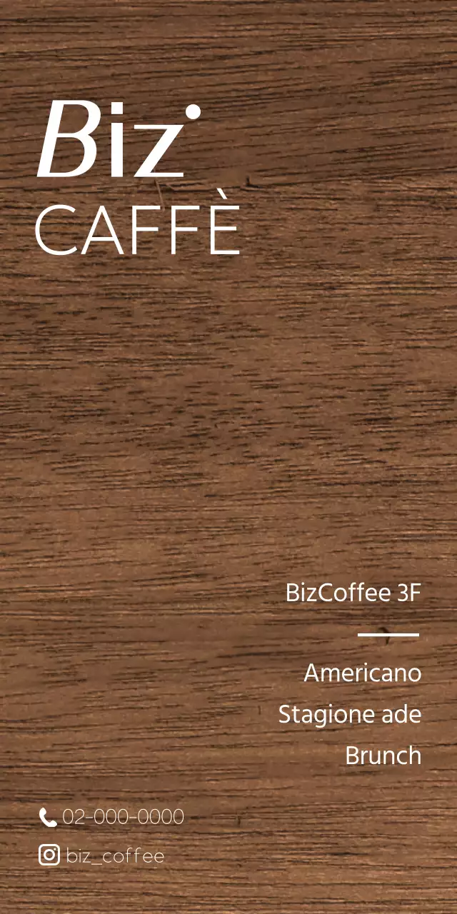 Una semplice targa in legno con perline per il caffè con testo e forme illustrate