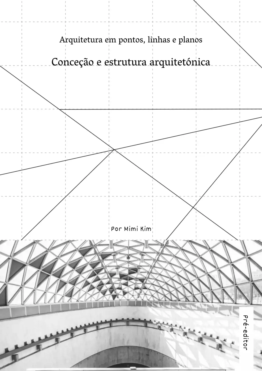 Tema de capa de livro de arquitetura a preto e branco, limpo e organizado