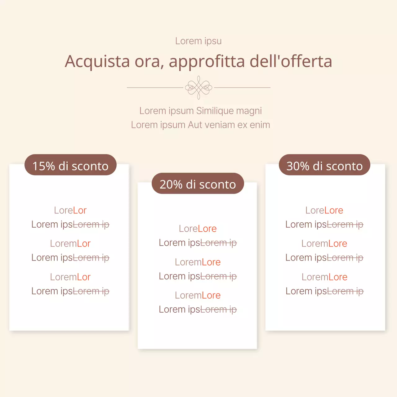 Elegante pubblicità di regali di nozze su sfondo avorio