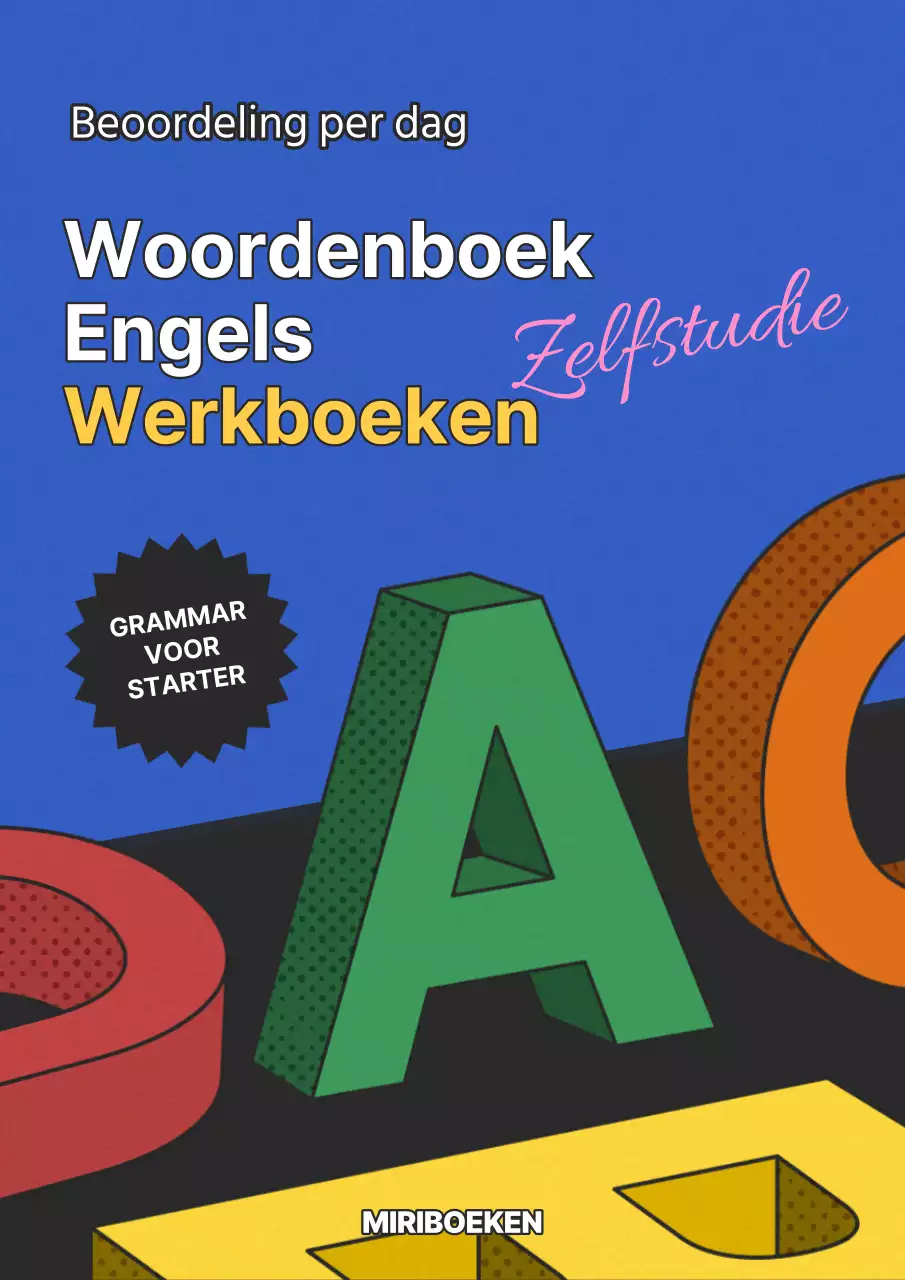 Blauwe en retro Engelse grammatica omslag