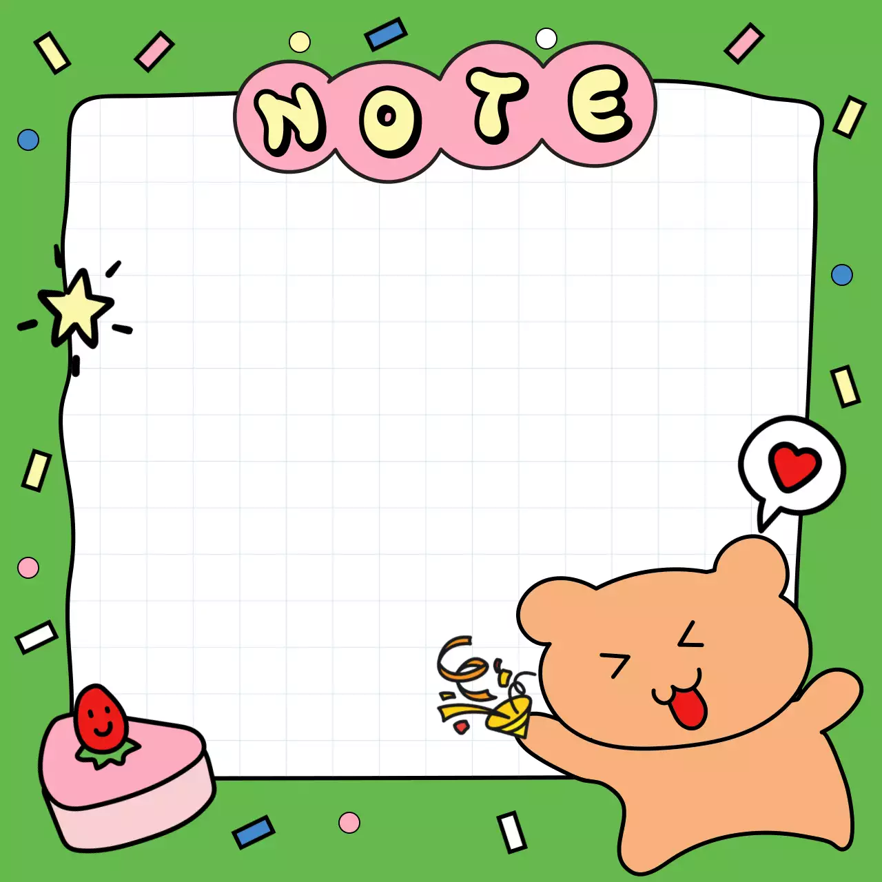 Un orsacchiotto con uno sfondo verde che sembra un rozzo scarabocchio verde