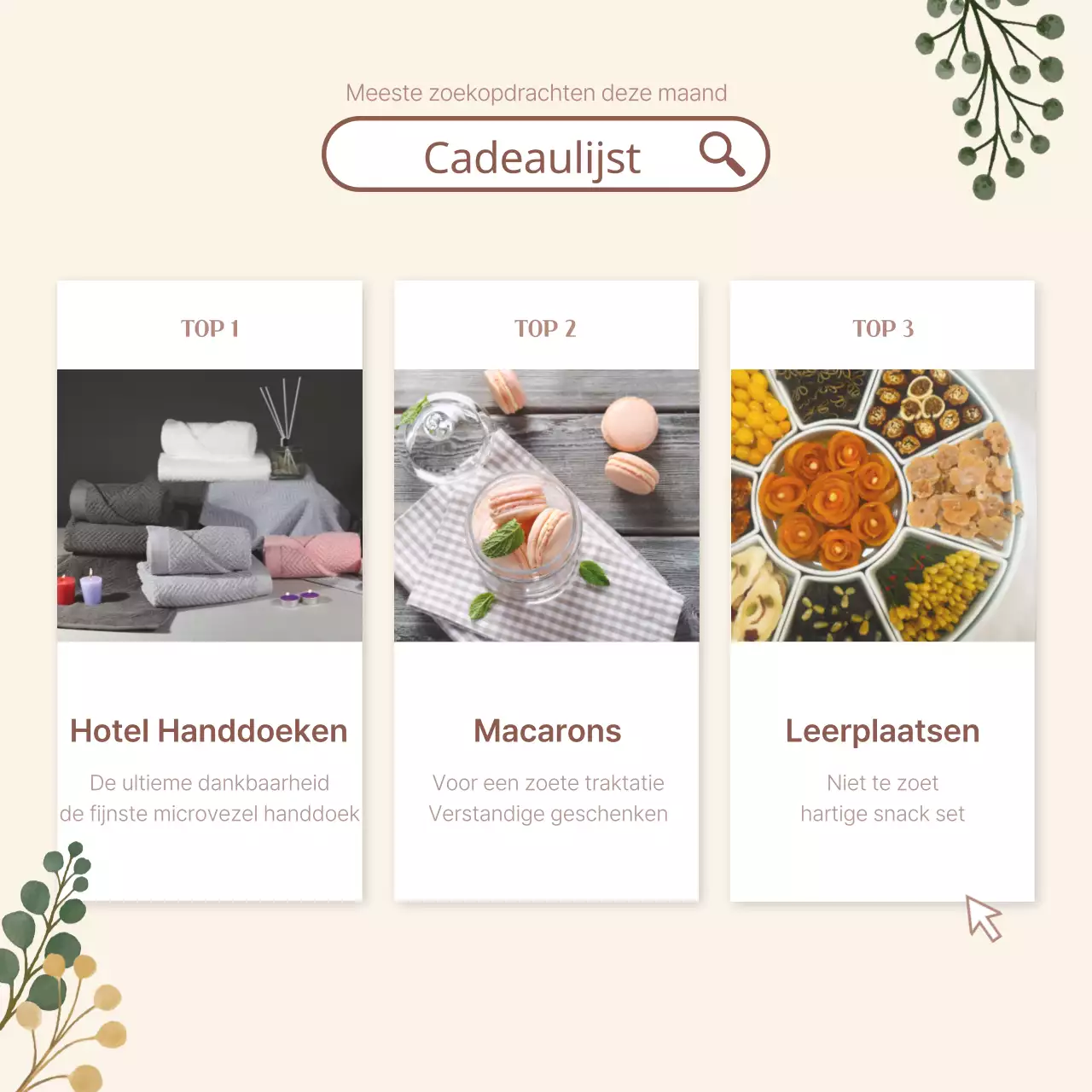 Elegante huwelijkscadeau advertentie op een ivoren achtergrond