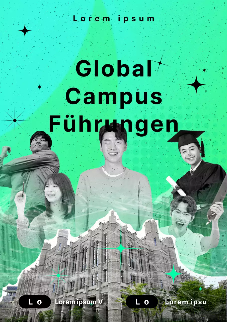 Werben Sie für eine minzige, trendige Tour über den Universitätscampus