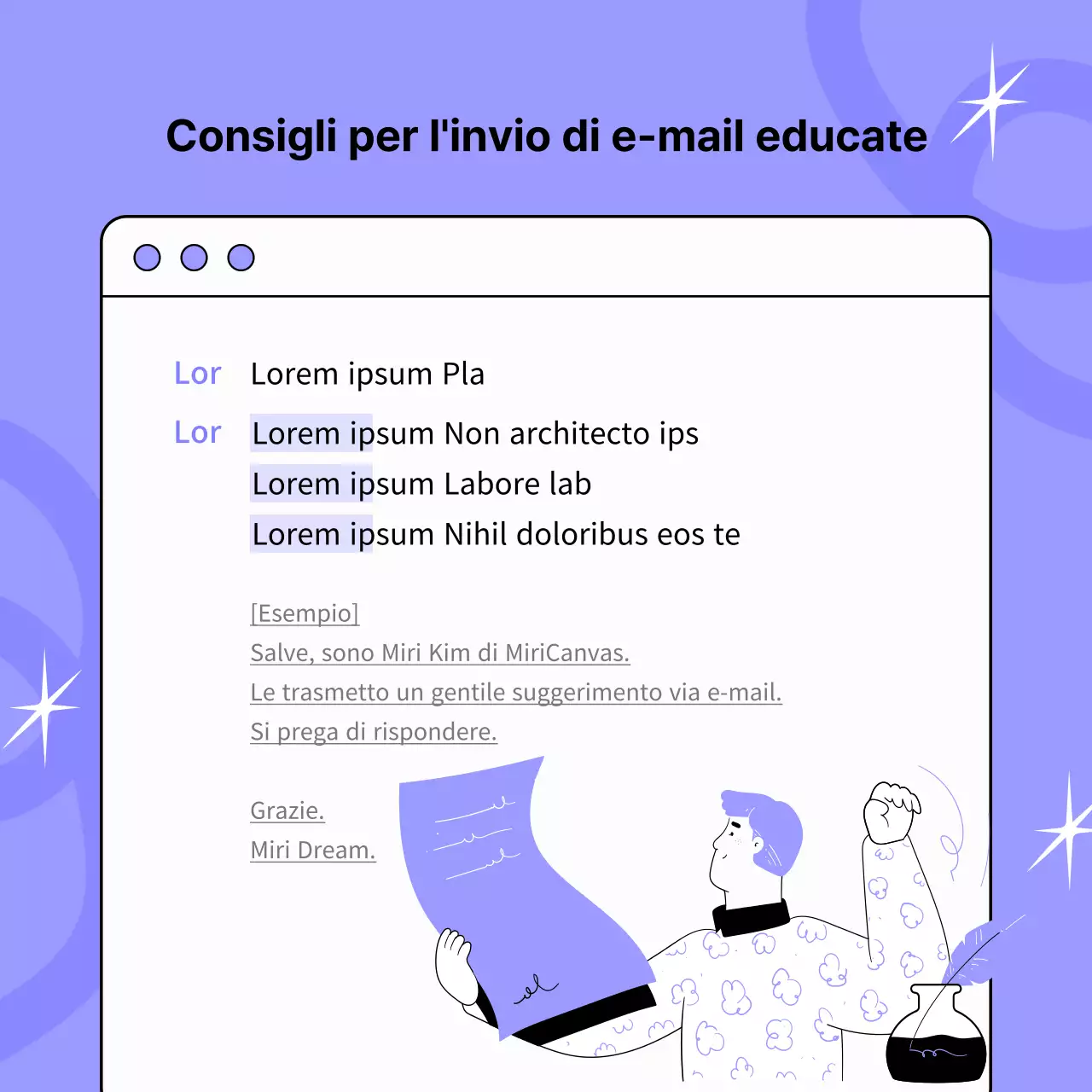 Un post di consigli per il lavoro ispirato alla pop-art e al color malva e nero