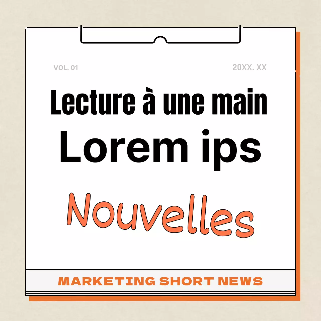 Orange et blanc, moderne et propre, mettant en valeur les informations marketing