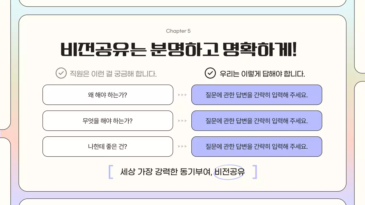 무지개색의 심플한 조직 동기부여 강의자료
