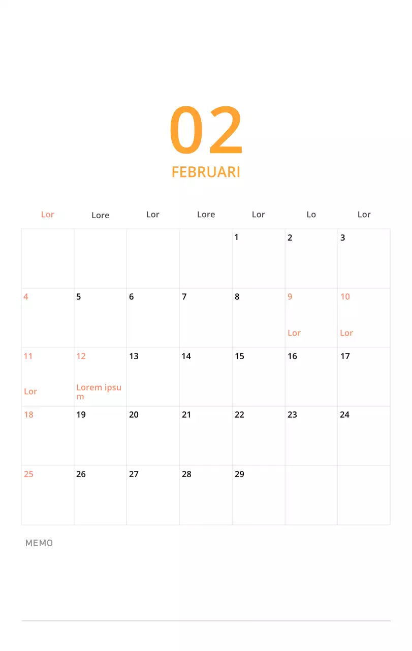 Schattige geïllustreerde groene bureaukalender met familiethema