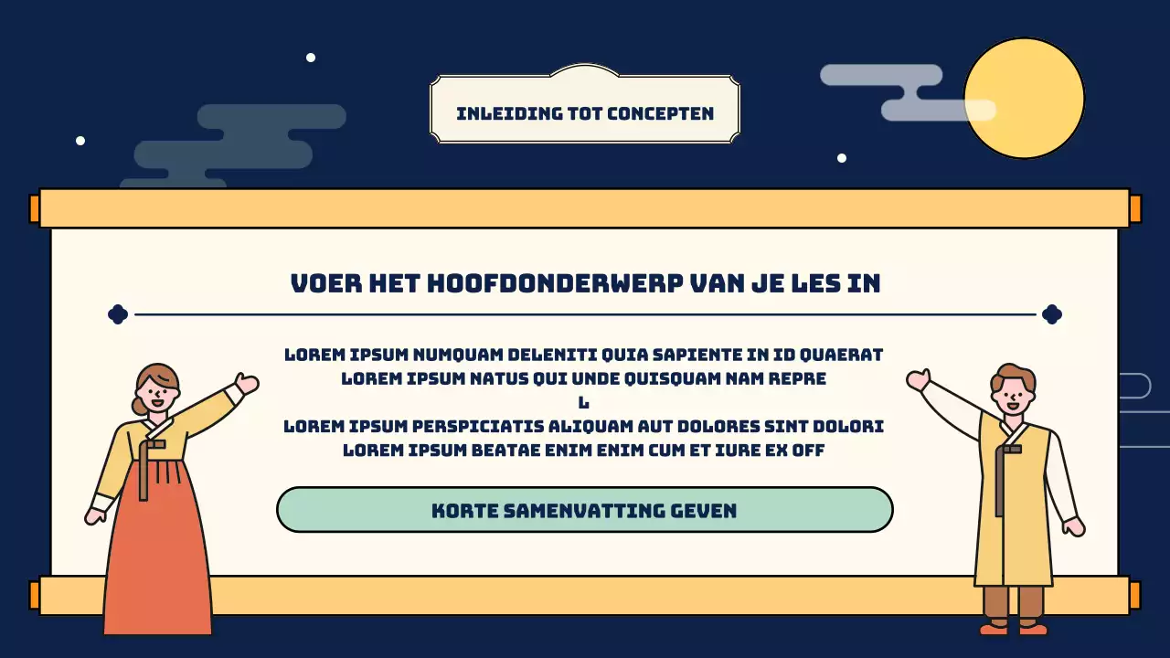Introductie van het concept van de kleurrijke en schattige Obon-illustratiesfeer
