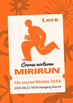 Illustration d'un homme orange, billet de marathon