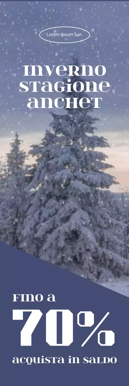 Striscione per i saldi invernali con sfondo invernale