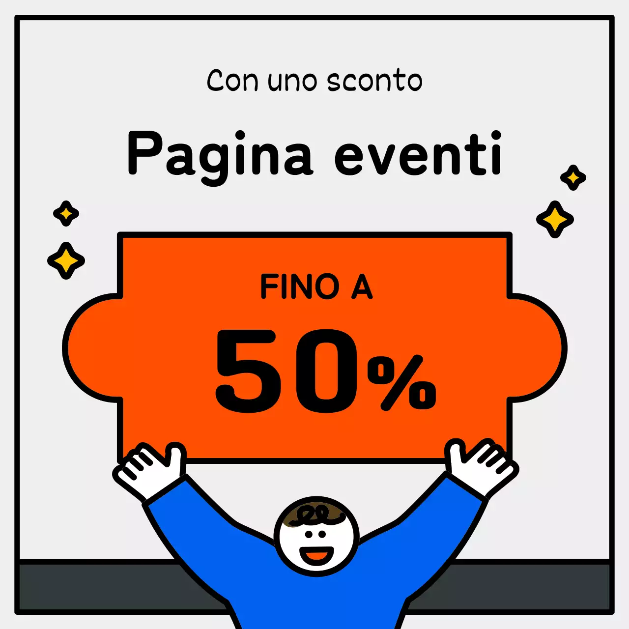 Illustrazione essenziale e simpatica con accenti blu, rossi e gialli