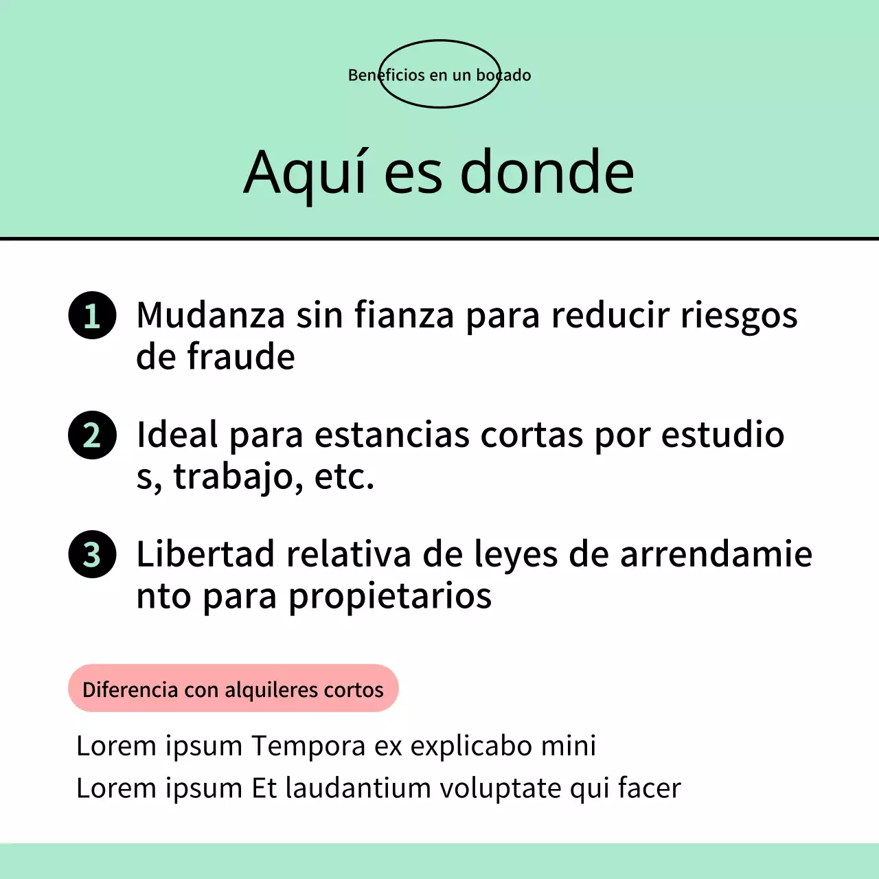 Anuncios inmobiliarios de moda en rojo y menta