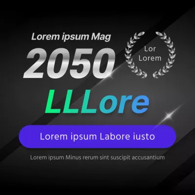 Werbung für eine stilvolle blau-schwarze Zulassungsmesse