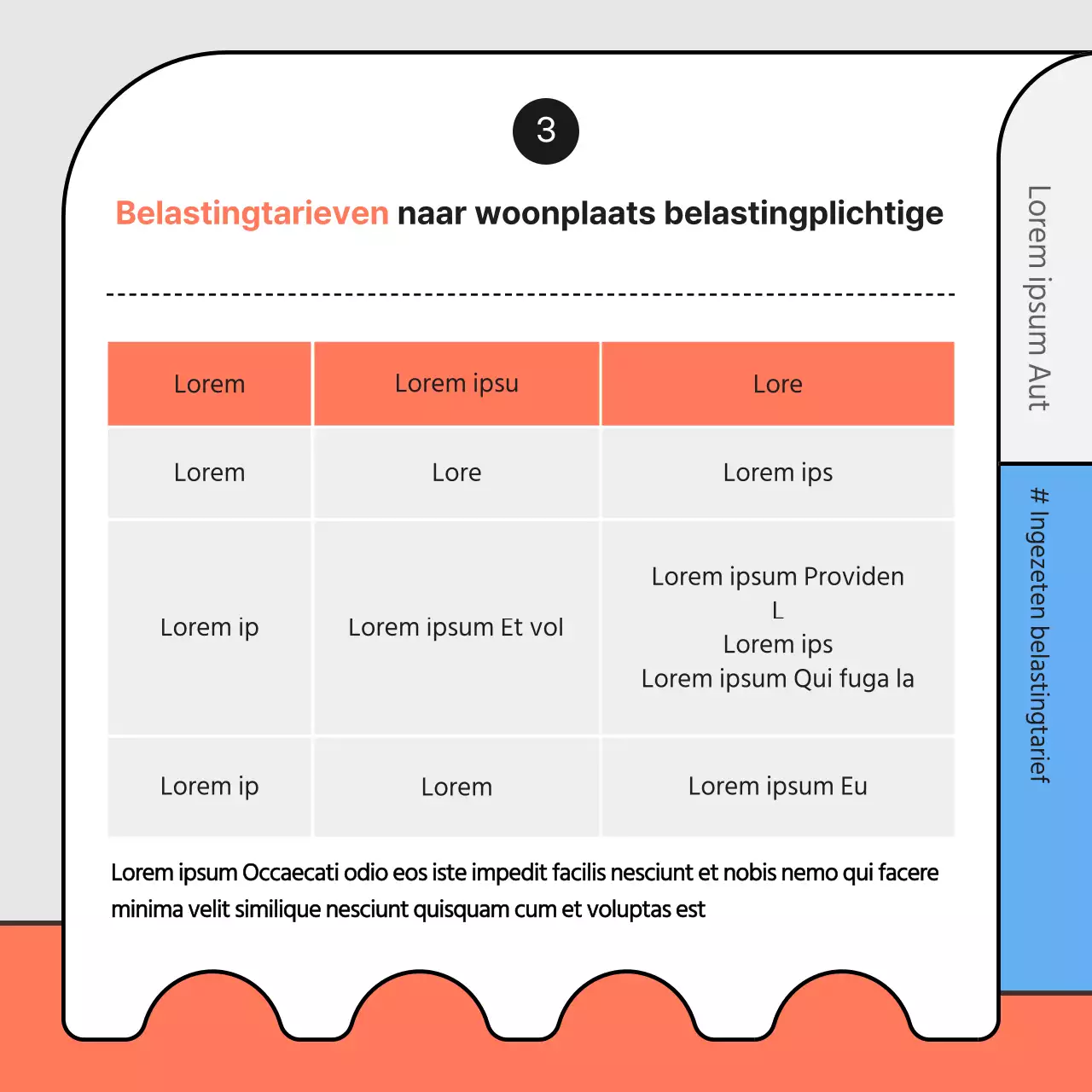 Lichtblauwe en oranje illustratie van betalingsinstructies voor de verblijfsbelasting