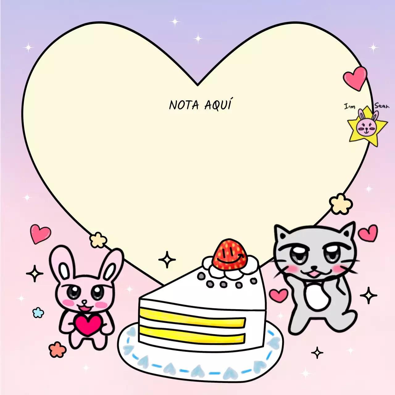 Bloc de notas con forma de corazón en rosa