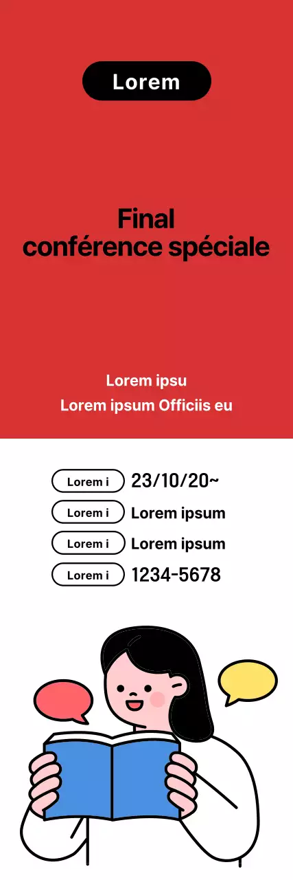 Promouvoir les épreuves spéciales de l'examen final avec des couleurs rouge et blanche contrastées