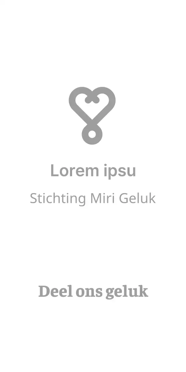 Happiness Foundation met een hartillustratie-logo voor een zacht, warm gevoel